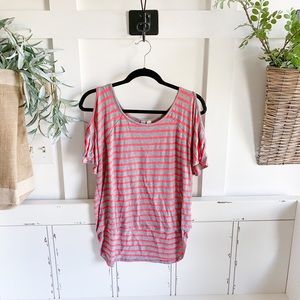 Red and grey striped shirt
